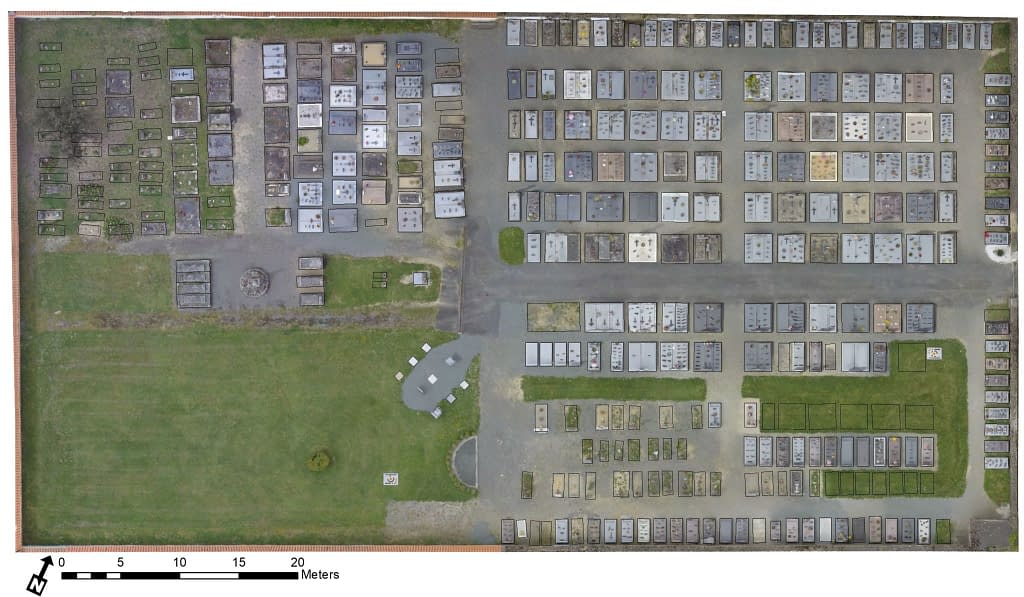 drone cimetière vectorisation SIG releve-cimetiere-drone