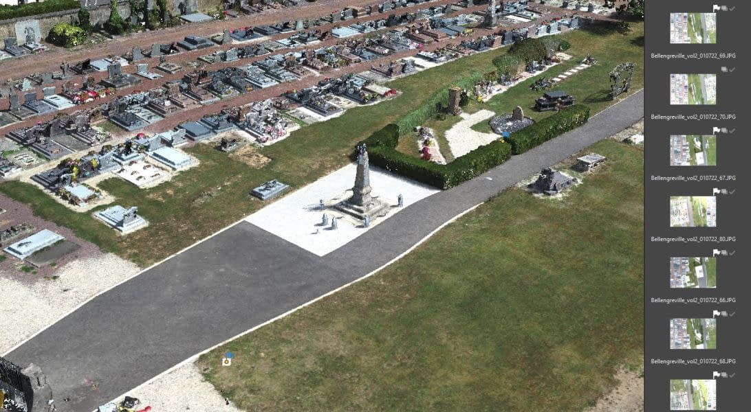 Drone Normandie : plan du cimetière de Bellengreville