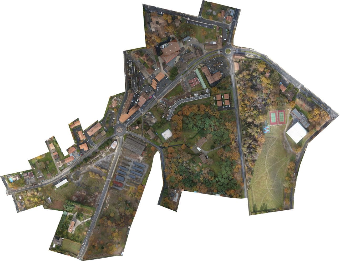 drone travaux publics centre bourg
