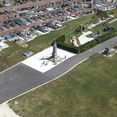 Drone Normandie : plan du cimetière de Bellengreville
