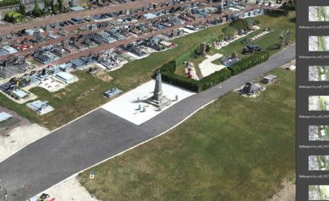 Cartographie par drone, timelapse et webmapping 20 Drone Normandie : plan du cimetière de Bellengreville
