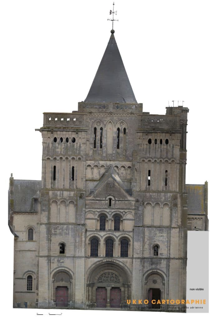 drone et monuments historiques 6 orthofaçade église de la trinité Caen