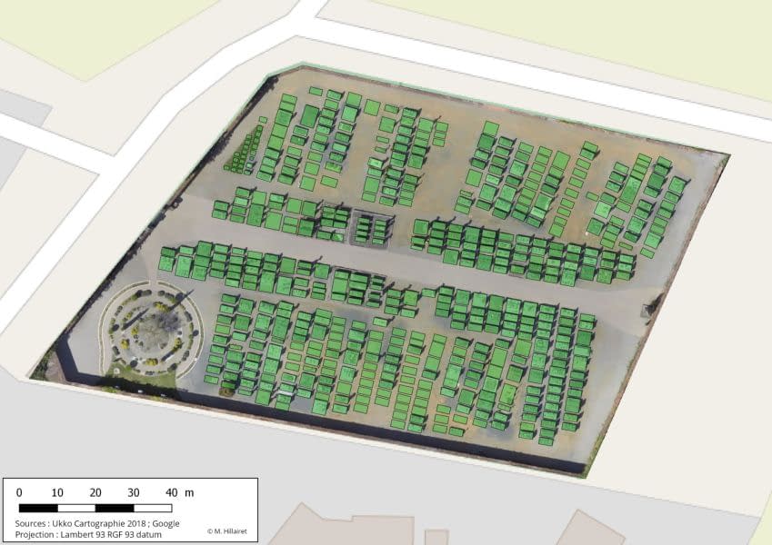 Plan de cimetière par drone