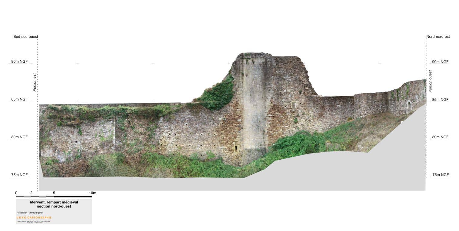 Relevé de façade par photogrammétrie et drone 1 relevé rempart par drone
