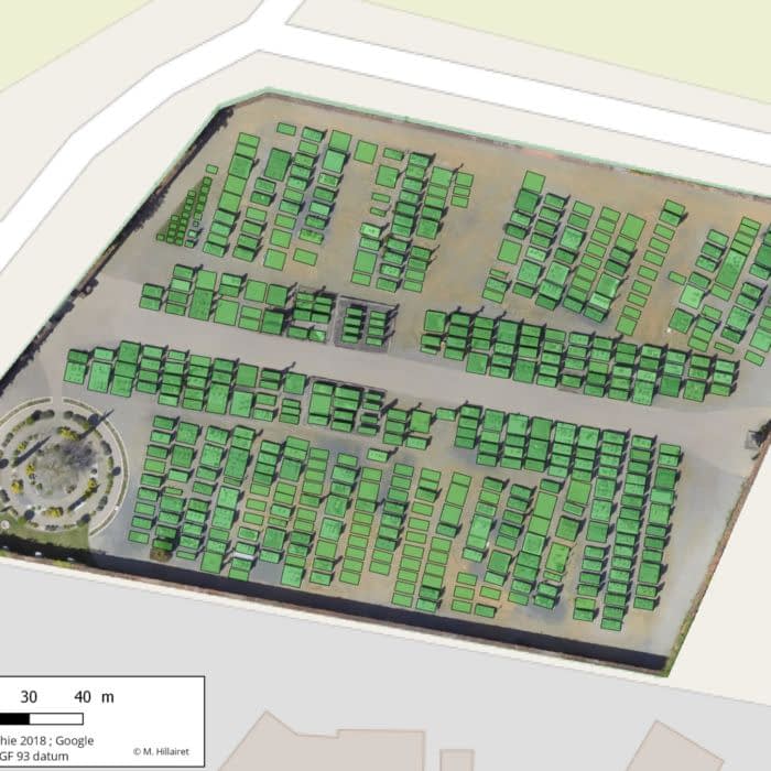 Drone et plan de cimetière